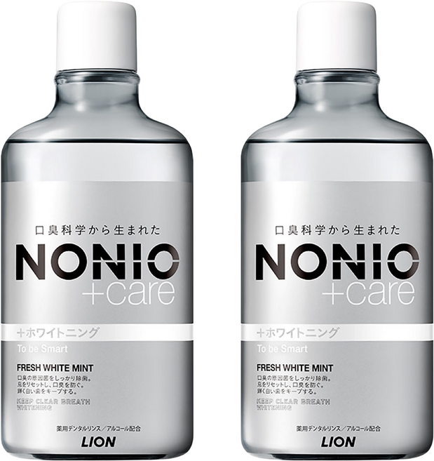 LION 獅王 NONIO 終結口氣漱口水 晶燦亮白, 600ml, 2瓶
