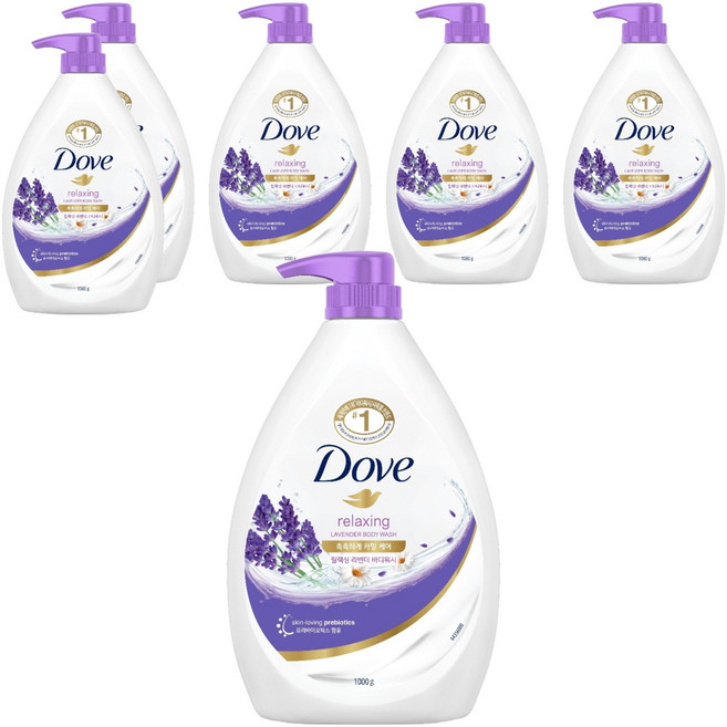 도브 릴렉싱 바디워시 라벤더향, 1L, 6개