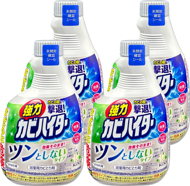 Kao 花王 浴室除霉泡沫噴霧 補充瓶 花香, 360ml, 4瓶