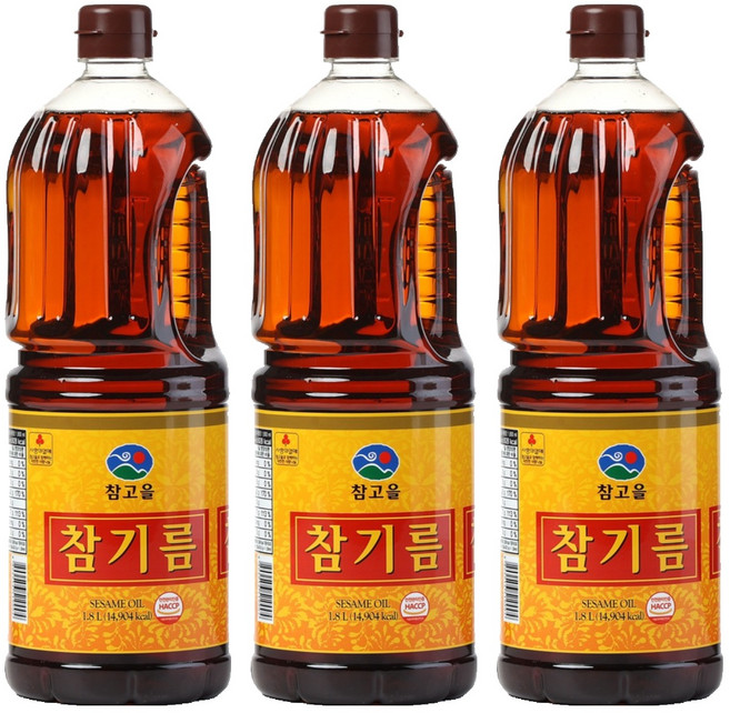 참고을 참기름, 1.8L, 3개