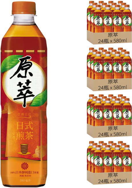 原萃 日式焙香煎茶, 580ml, 96瓶