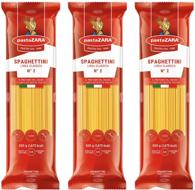 파스타자라 스파게티니, 3개, 500g