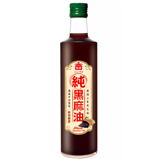 義美 100%純黑麻油, 500ml, 1瓶