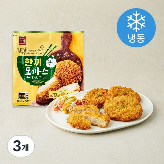 오뗄 한끼 돈까스 (냉동), 400g, 3개