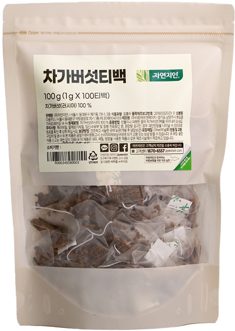 자연지인 차가버섯차 삼각티백, 1g, 100개입, 1개