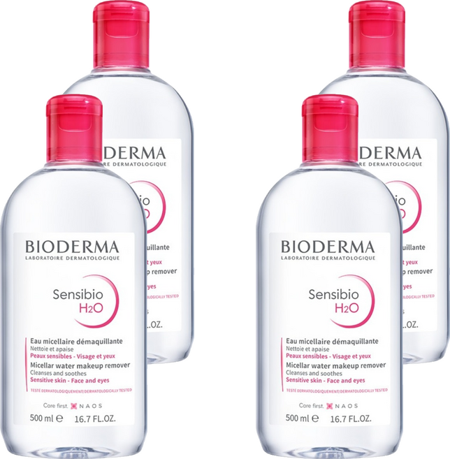 BIODERMA H2O高效潔膚液 粉瓶, 500ml, 4瓶