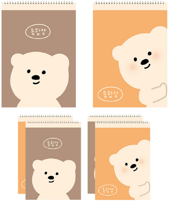 아트모아 곰 종합장 50p, 랜덤발송, 6개