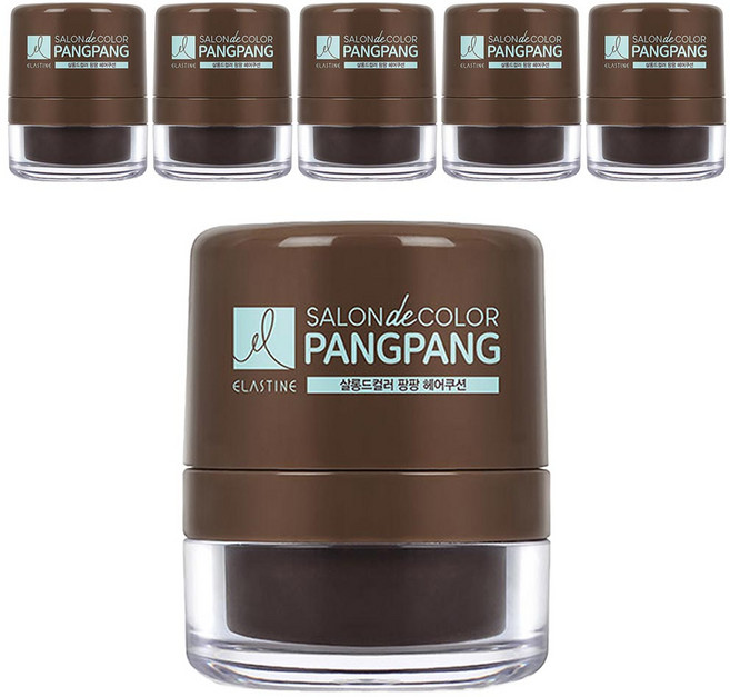 엘라스틴 살롱드컬러 팡팡 헤어쿠션, 짙은갈색, 6개