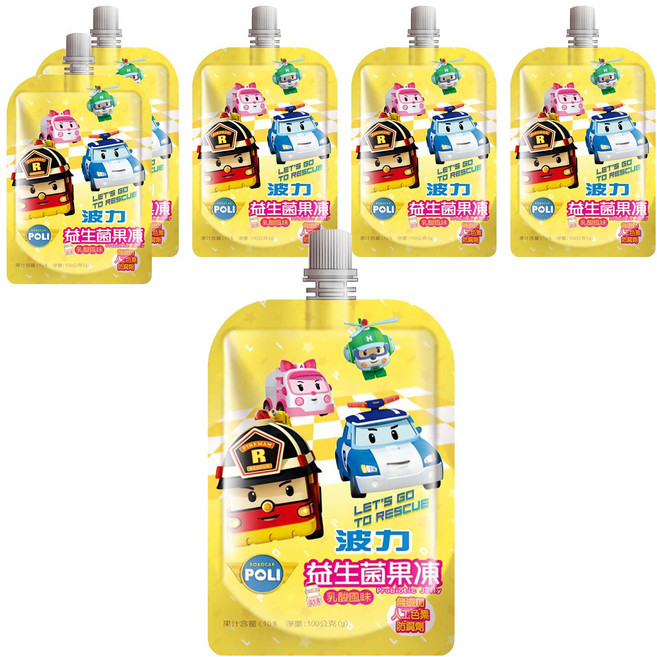 ROBOCAR POLI 波力 益生菌果凍 乳酸風味, 100g, 6包
