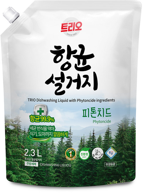 트리오 항균설거지 리필, 2.3L, 1개