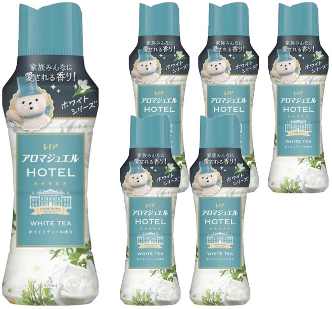 (箱售) Lenor 蘭諾 日本原裝進口 衣物柔軟香香豆 白茶花香, 420ml, 6瓶
