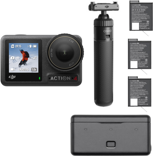 DJI Osmo Action 4 어드벤처 콤보 액션캠, AC003, 혼합색상
