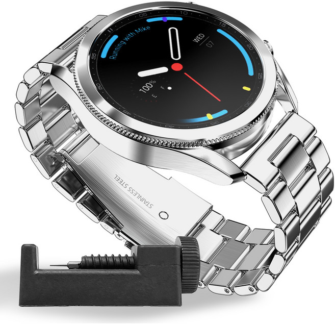 구스페리 메탈 스틸 밴드 스트랩, 실버, 1개