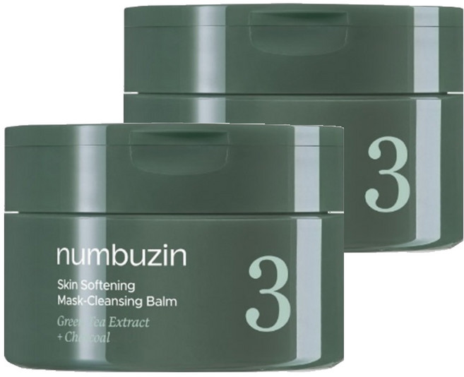 넘버즈인 3번 녹차숯 모공말끔 클렌징팩밤, 85g, 2개