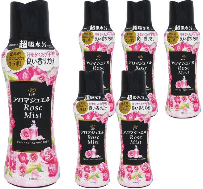 (箱售) Lenor 蘭諾 日本原裝進口 衣物芳香豆 神秘玫瑰香, 6瓶, 420ml