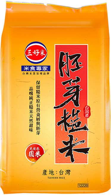 三好米 胚芽糙米, 3kg, 1包