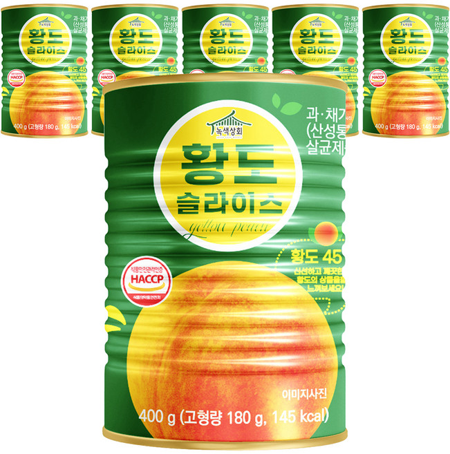 녹색상회 황도 슬라이스, 400g, 6개