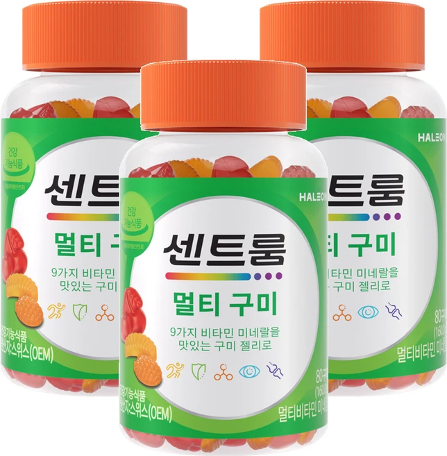 센트룸 정품 멀티 구미 비타민, 80정, 3개 - 쿠팡