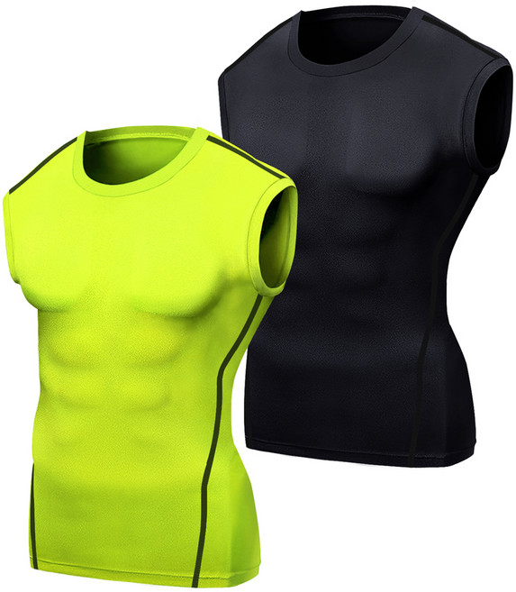 디펜더 남성용 기능성 스포츠 언더레이어 나시 2종세트