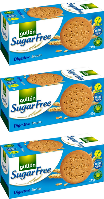 gullon 穀優無糖全麥消化餅, 245g, 3盒