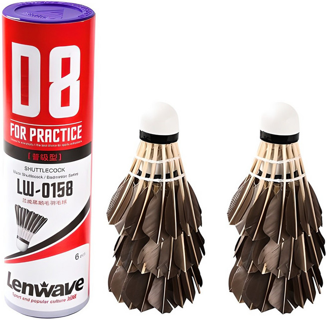 런웨이브 로이마스터 깃털 셔틀콕 LW-0158, 블랙, 6개입, 1개