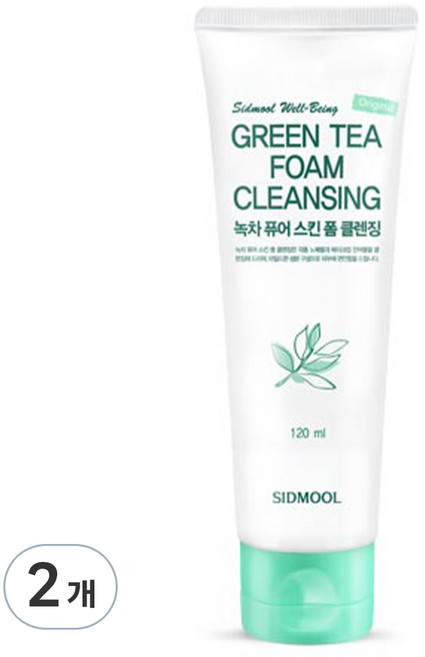시드물 녹차 퓨어 스킨 폼클렌징, 120ml, 2개