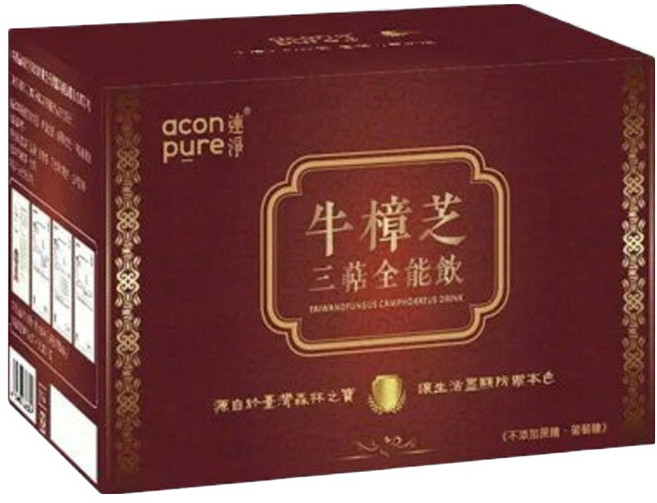 aconpure 連淨 牛樟芝三菇全能飲 6瓶, 65ml, 1盒