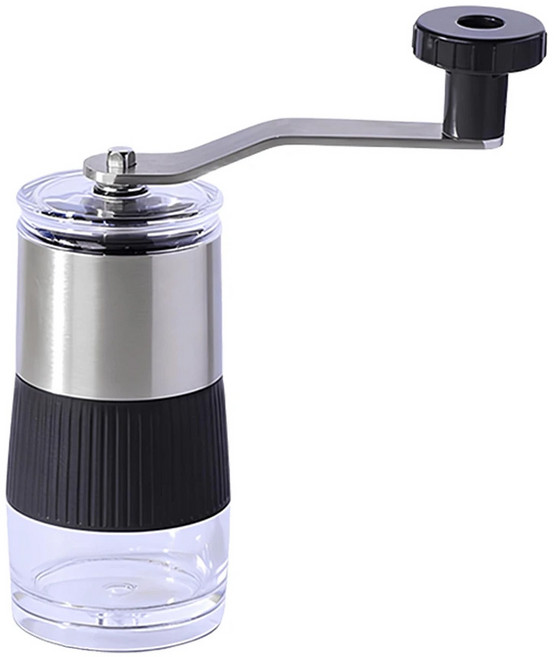 SUNORO 5檔粗細 迷你便攜 家用手動乾式食材研磨器 咖啡磨豆機, 銀色, 30ml, 1個