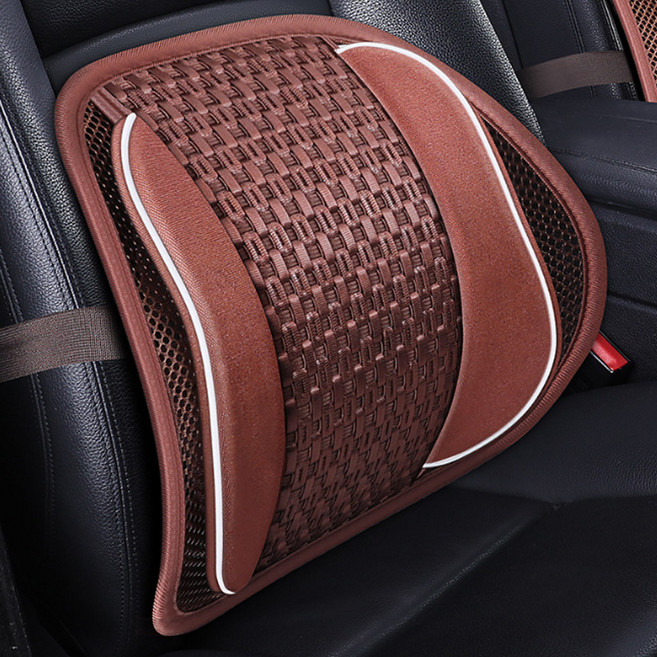 엑스핏 프리미엄 메쉬 통풍 허리 등받이 쿠션, 브라운, 2개