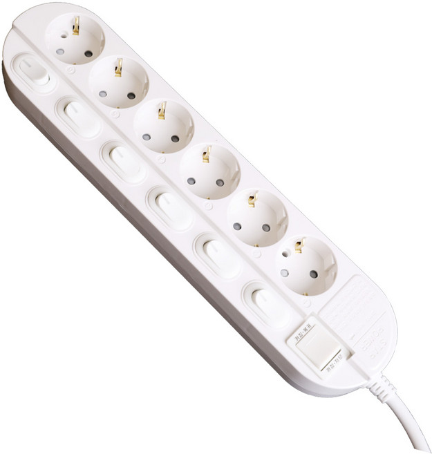 이어지다 국산 개별 스위치 멀티탭 6구, 8m, 1개