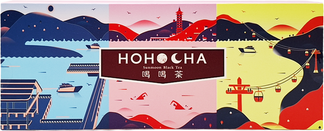 HOHOCHA 喝喝茶 日月潭風景茶包禮盒, 紅玉 3包 + 阿薩姆 2包 + 紅韻 2包 + 山茶紫芽 2包, 1盒
