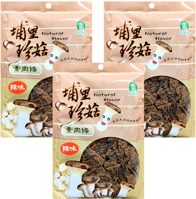 埔里鎮農會 香菇素肉條 辣味, 160g, 3包