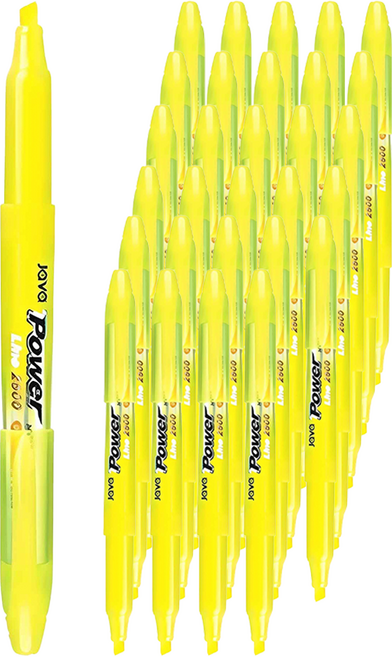 자바펜 파워라인 형광펜 시리즈 오리지널, 노랑, 96개