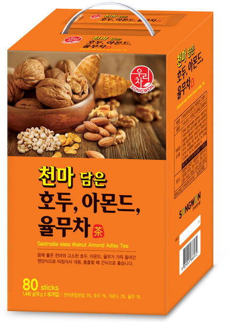 우리차 천마 담은 호두 아몬드 율무차, 18g, 80개입, 1개