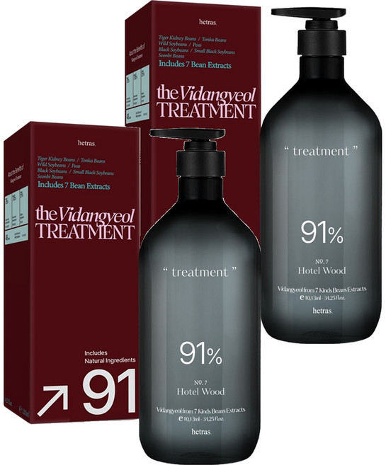 헤트라스 비단결 퍼퓸 단백질 헤어 트리트먼트 호텔 우드, 1.013L, 2개