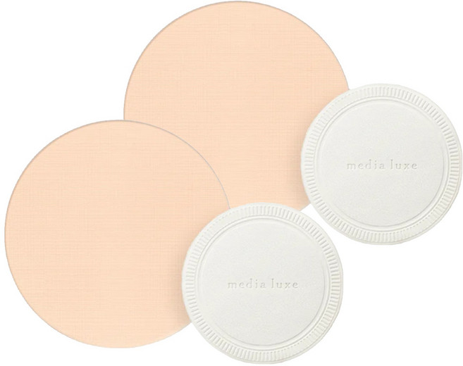 media 媚點 台灣公司貨 裸光細緻蜜粉餅 僅販售蕊芯, 透明, 2個