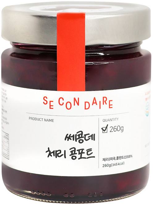 쎄콩데 체리 콩포트 과일잼, 260g, 1개