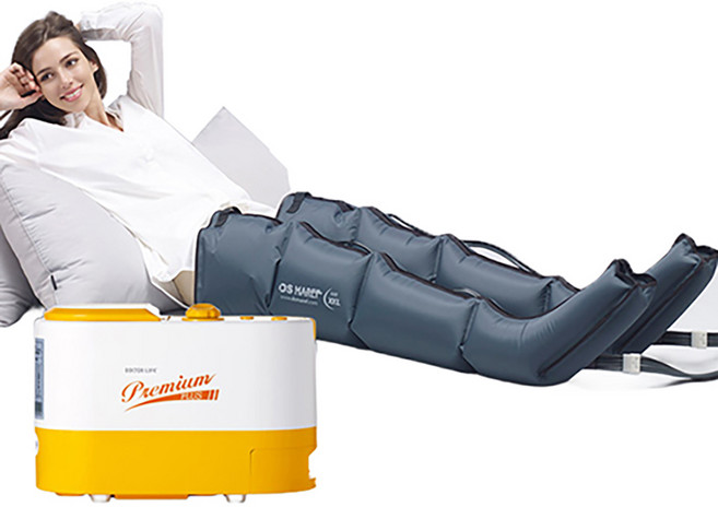 닥터라이프 원터치 공기압 발 다리 마사지 안마기, PREMIUM PLUS, 옐로우