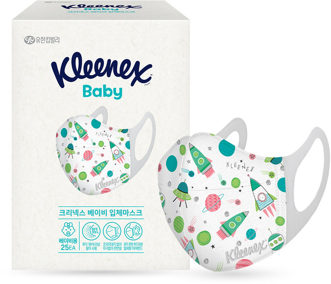 크리넥스 베이비 입체마스크 유아용, 25개입, 1개