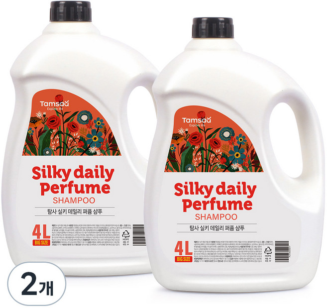 탐사 실키 데일리 퍼퓸 샴푸, 4L, 2개