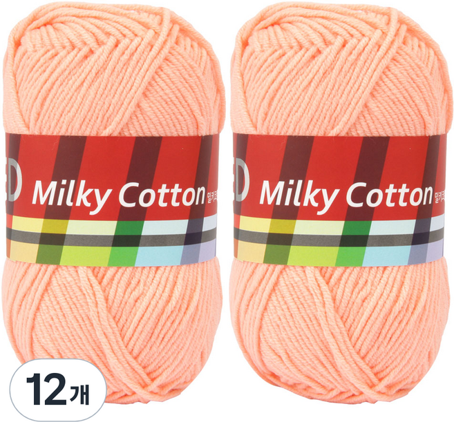 브랜드얀 밀키코튼 레드라벨 면혼방 뜨개실, 46번 피치, 12개