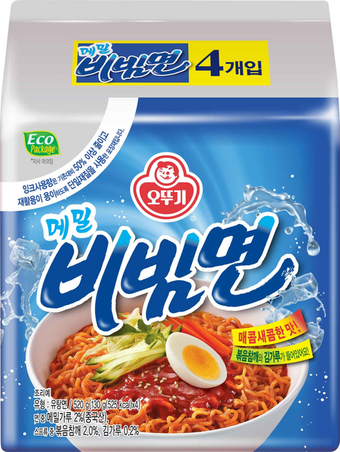 오뚜기 메밀 비빔면 130g, 4개