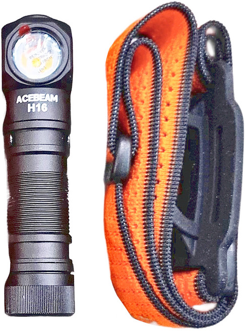 ACEBEAM CRI90高演色多功能頭燈 廣角泛光 Type-C充電 AA電池可用 1000lm, 黑色 + 橙色, 1個