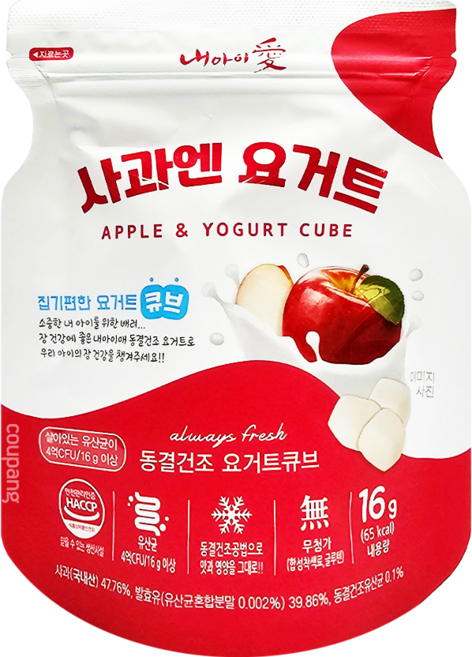 Naeiae 優格方塊, 蘋果風味, 16g, 1包
