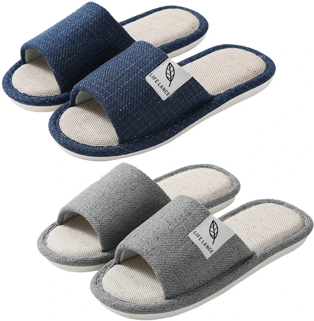 라이프란스 프리미엄 린넨 거실화 2종 세트, 네이비 + 그레이, 1개 - 쿠팡