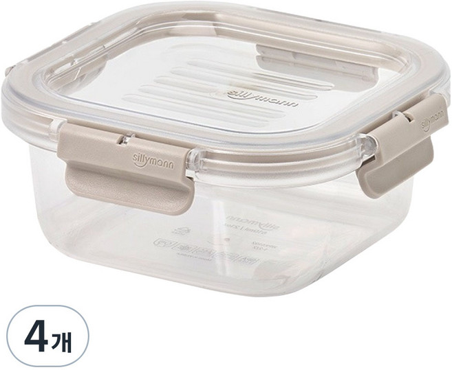 실리만 올웨이 트라이탄 밀폐용기 정사각, 4개, 920ml