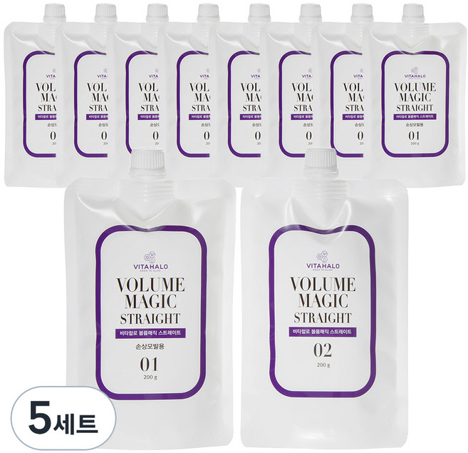 VITAHALO Volume Magic直髮燙髮膏 第1劑 200g+第2劑 200g, 5組