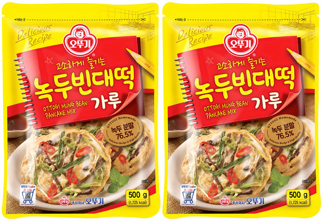 오뚜기 녹두 빈대떡 가루, 500g, 2개