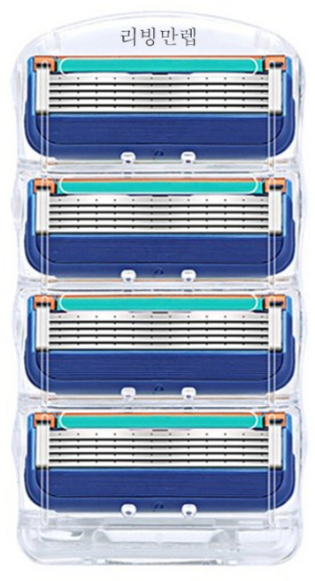 리빙만렙 퓨전 매뉴얼 호환용 면도날, 4개입, 1개