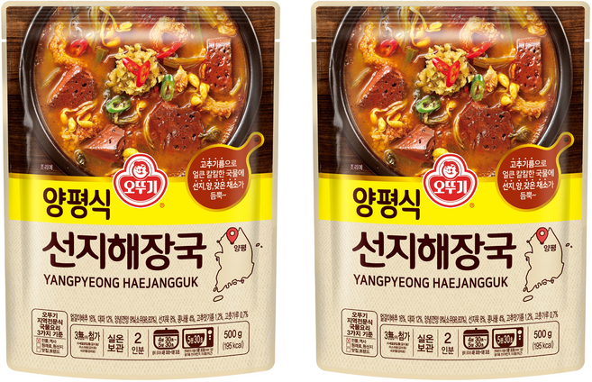 오뚜기 양평식 선지 해장국, 500g, 2개